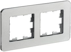 Рамка 2 поста IEK BRITE BR-M22-M-01-K47 алюминий, изображение