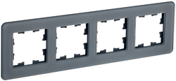 Рамка 4 поста IEK BRITE BR-M42-G-41-K53 графит, картинка