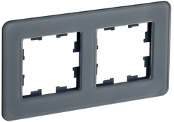 Рамка 2 поста IEK BRITE BR-M22-G-41-K53 графит, изображение
