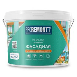 Краска фасадная PROREMONTT белая 14 кг лС, вид