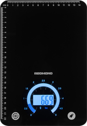 Весы кухонные REDMOND черный, стекло/пластик, 25,1х2х17,1см, Арт. RS-760, вид