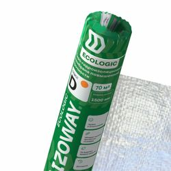 Строительная мембрана гидроизоляционная IZOWAY мембранная 55 г/м² 1,6x43,75 м, крупный план