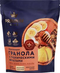 Гранола PREMIUM CLUB Тропические фрукты, 300г, крупный план