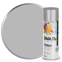 Эмаль аэрозольная термостойкая Лакра Termo +300 С Алюминий 1300, вид