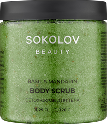 Скраб для тела SOKOLOV Detox Basil&mandarin, 320мл, фотография