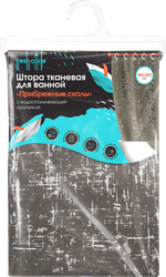 Штора для ванной FRESH CODE тканевая 180x200см, в ассортименте, изображение