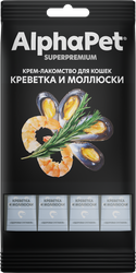 Лакомство для кошек ALPHAPET Superpremium с креветкой и моллюсками, 48г, картинка