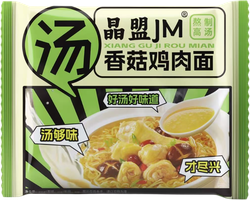 Лапша JM со вкусом курицы и грибов, 77г, крупный план