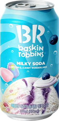 Напиток BASKIN ROBBINS Milky Soda cotton candy wonderland газированный, 0.35л, картинка