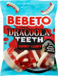 Мармелад жевательный BEBETO Dracoola teeth со вкусом клубники и ванили, 80г, фото