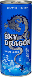 Пиво светлое SKY DRAGON Wheat lager нефильтрованное пастеризованное неосветленное 4,1%, 1л, крупный план