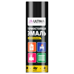 Эмаль аэрозольная термостойкая ULTIMA 520 мл чёрная, детальное фото