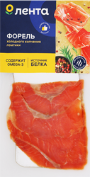 Форель холодного копчения ЛЕНТА филе-ломтики, 80г, фото