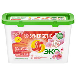 Капсулы для стирки SYNERGETIC All in one, 12шт, фото