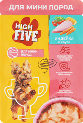 Корм консервированный для собак HIGH FIVE с индейкой в соусе, для мелких пород, 85г, картинка