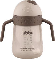 Поильник-непроливайка LUBBY 300мл с силиконовой трубочкой с утяжелителем, с ручками, с 6 месяцев, Арт. 35269, детальное фото
