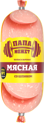 Колбаса вареная ПАПА МОЖЕТ Мясная со шпиком, 400г, вид