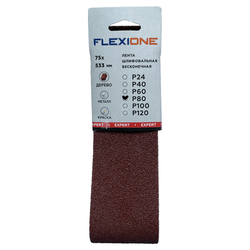 Шлифовальная лента FLEXIONE Expert P80 75х533 мм 3 шт, крупный план
