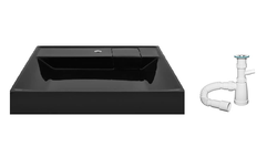 Комплект Viton Black (раковина на стиральную машину + сифон), изображение