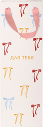 Пакет подарочный CITY HOME TRADE Cherry Lady под бутылку, премиум 12х38х10см, 1шт, детальное фото