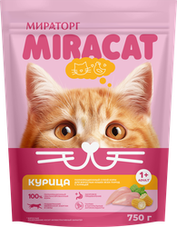 Корм консервированный для кошек MIRACAT с курицей, 750г, фотография