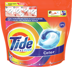 Капсулы для стирки TIDE Color, 35x16,8г, крупный план