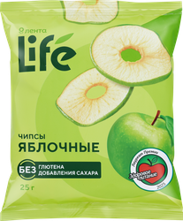 Чипсы ЛЕНТА LIFE Яблочные классические, 25г, картинка