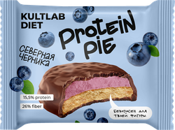 Печенье протеиновое KULTLAB Diet Protein Pie Северная черника, глазированный, 45г, детальное фото