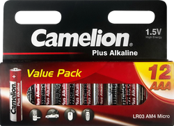 Батарейки CAMELION LR03, 1,5В, 1250 мАч, Арт. 14260, 12шт, вид