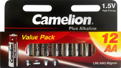 Батарейки CAMELION Plus Alkaline LR6 BL-12 (LR6-HP12, пальчиковая АА 1,5В), Арт. 5818, 12шт, фото