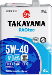 Масло моторное TAKAYAMA Paotec 5W-40 A3/B4 SP, Арт. 6056060, 4л, вид