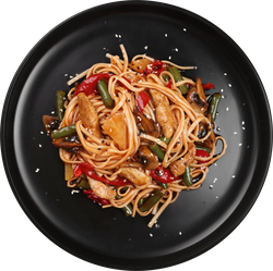 Индейка WOK в кисло-сладком соусе c яичной лапшой, весовая, фотография