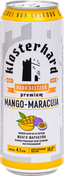 Напиток пивной KLOSTERHARD Хард Зельцер со вкусом манго-маракуйя нефильтрованный пастеризованный осветленный 4,1%, 0.45л, изображение