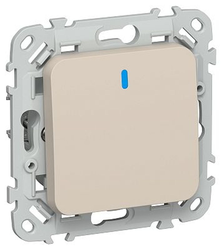 Выключатель IEK Flite 1-кл. с инд. 10А ВС11-1-1-ФлЛ льн., картинка