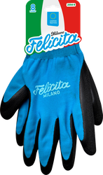 Перчатки FELICITA р. 8, голубой полиэфир, латекс, Арт. 2594-8, вид