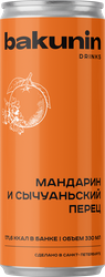 Напиток БАКУНИН ЕХС Ботаникалс Мандарин, сычуаньский перец сильногазированный, 0.33л, картинка