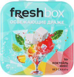 Драже FRESHBOX освежающие с витамином С и вкусом коктейль микс, без сахара, 16г, вид