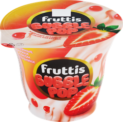 Продукт йогуртный пастеризованный FRUTTIS Клубника с желейными шариками, с соком клубники 4,4%, без змж, 180г, картинка