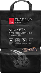 Брикеты древесноугольные PLATINUM CHOICE Пини Кей, 1,5кг, крупный план