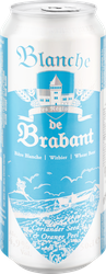 Напиток пивной светлый BLANCHE DE BRABANT нефильтрованный пастеризованный неосветленный 4,9%, 0.5л, крупный план