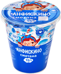 Сметана АНФИСКИНО 15%, без змж, 300г, картинка
