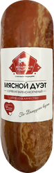 Колбаса варено-копченая БЕЛАРУСКIЯ РЭЦЭПТЫ Сервелат Мясной дуэт, весовая, фотография