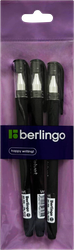 Ручка гелевая BERLINGO Velvet черная, 0,5мм, 3шт, фотография
