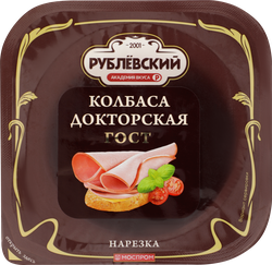 Колбаса вареная РУБЛЁВСКИЙ Докторская, нарезка, 190г, фото
