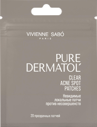 Патчи для лица VIVIENNE SABO Pure Dermatol Clear Acne невидимые локальные, против несовершенств, 20шт, вид