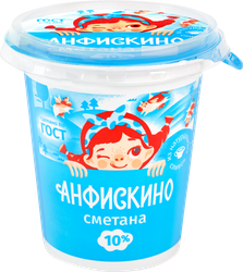 Сметана АНФИСКИНО 10%, без змж, 300г, фотография