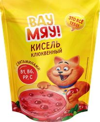 Кисель ВАУ МЯУ! Клюквенный, 150г, крупный план