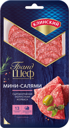 Колбаса сырокопченая КЛИНСКИЙ Мини Салями, нарезка, 95г, картинка