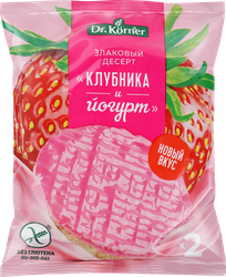 Десерт рисовый DR KORNER Клубника и йогурт, 34г, изображение