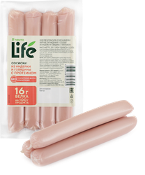 Сосиски ЛЕНТА LIFE из говядины и индейки с протеином, 285г, картинка